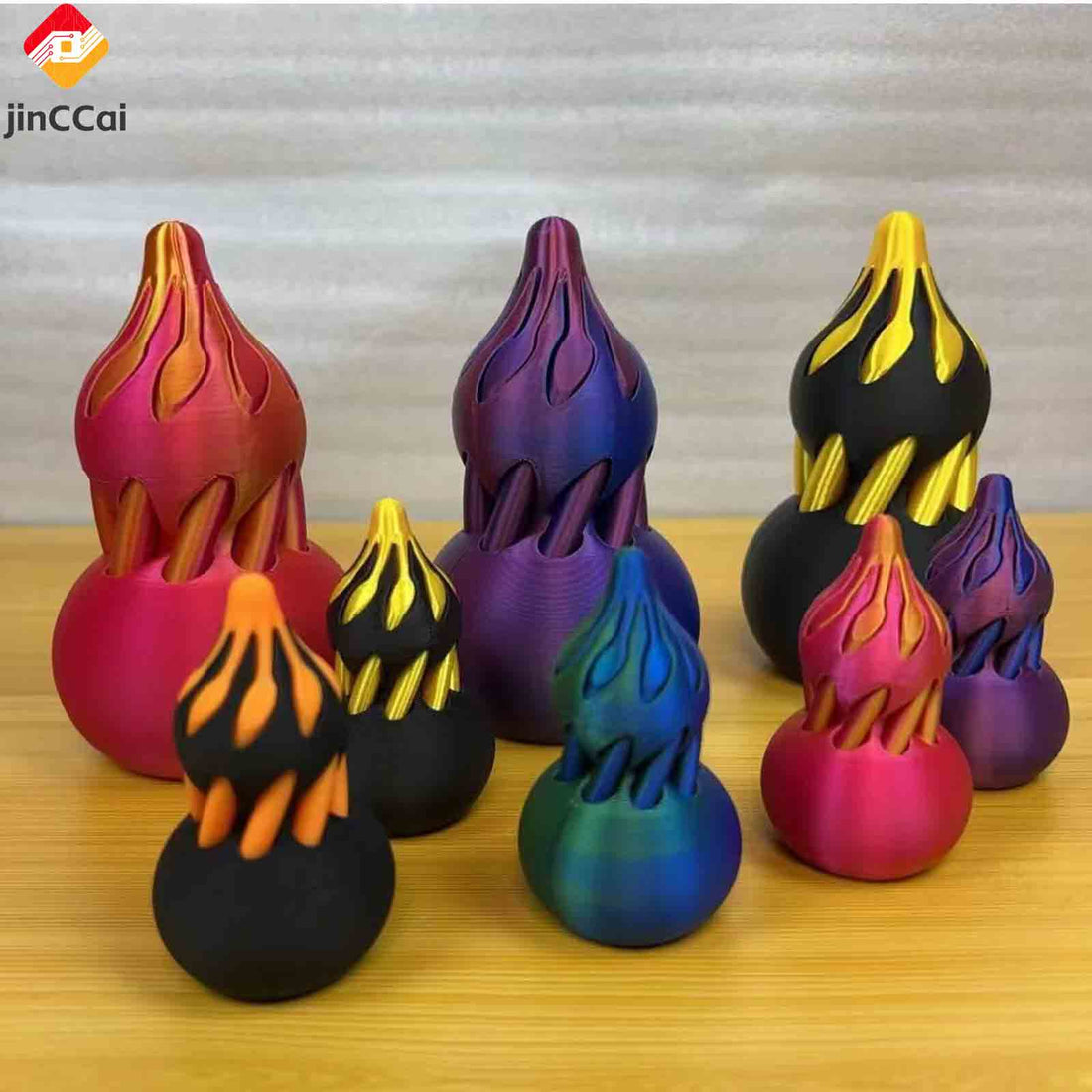 2.7-Inch Rotatable Interlocking Gourd – Eco-Friendly PLA 3D Printed Decorative Puzzle – Unique Home Decor and Interactive Art Piece