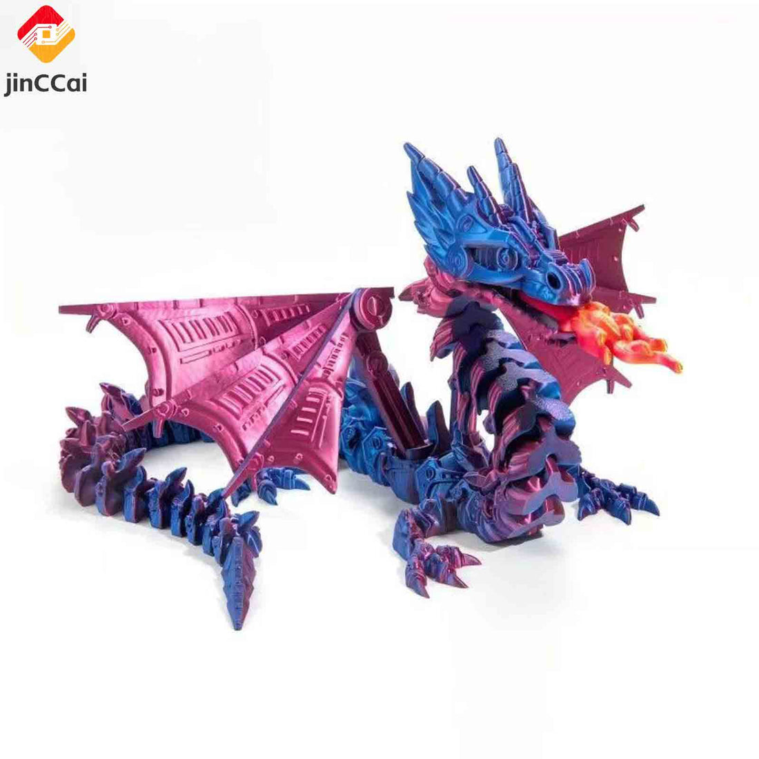 Fire-Breathing Dragon – 3D-Printed Dynamic Toy with Movable Joints, Fiery Effect, Eco-Friendly PLA – Perfect for Display or Gift