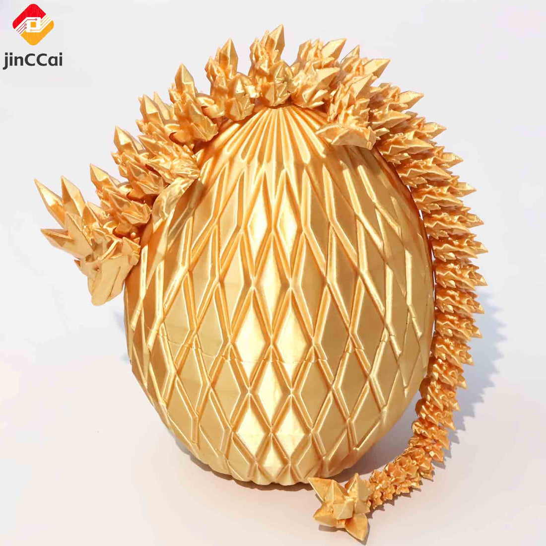 Dragon Scale Dragon Egg 3D Printed – Realistic Scales with Vibrant Gradient Colors – Eco-Friendly PLA Fantasy Collectible with Bonus 30cm Chinese Dragon