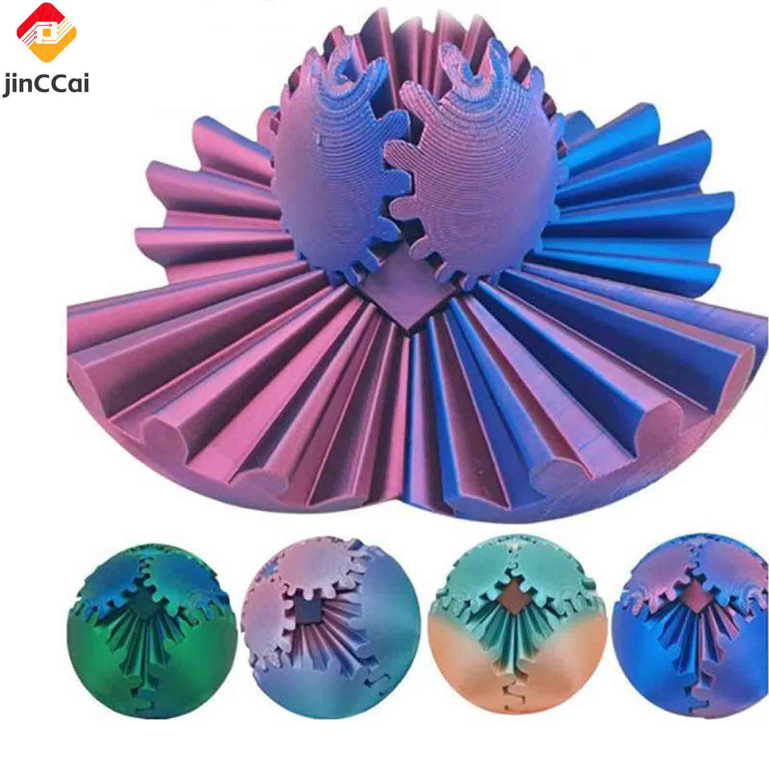 Transformable Rotating Gear Ball – 3D Printed Fidget Toy, Interactive Desk Ornament, Eco-Friendly PLA Gift