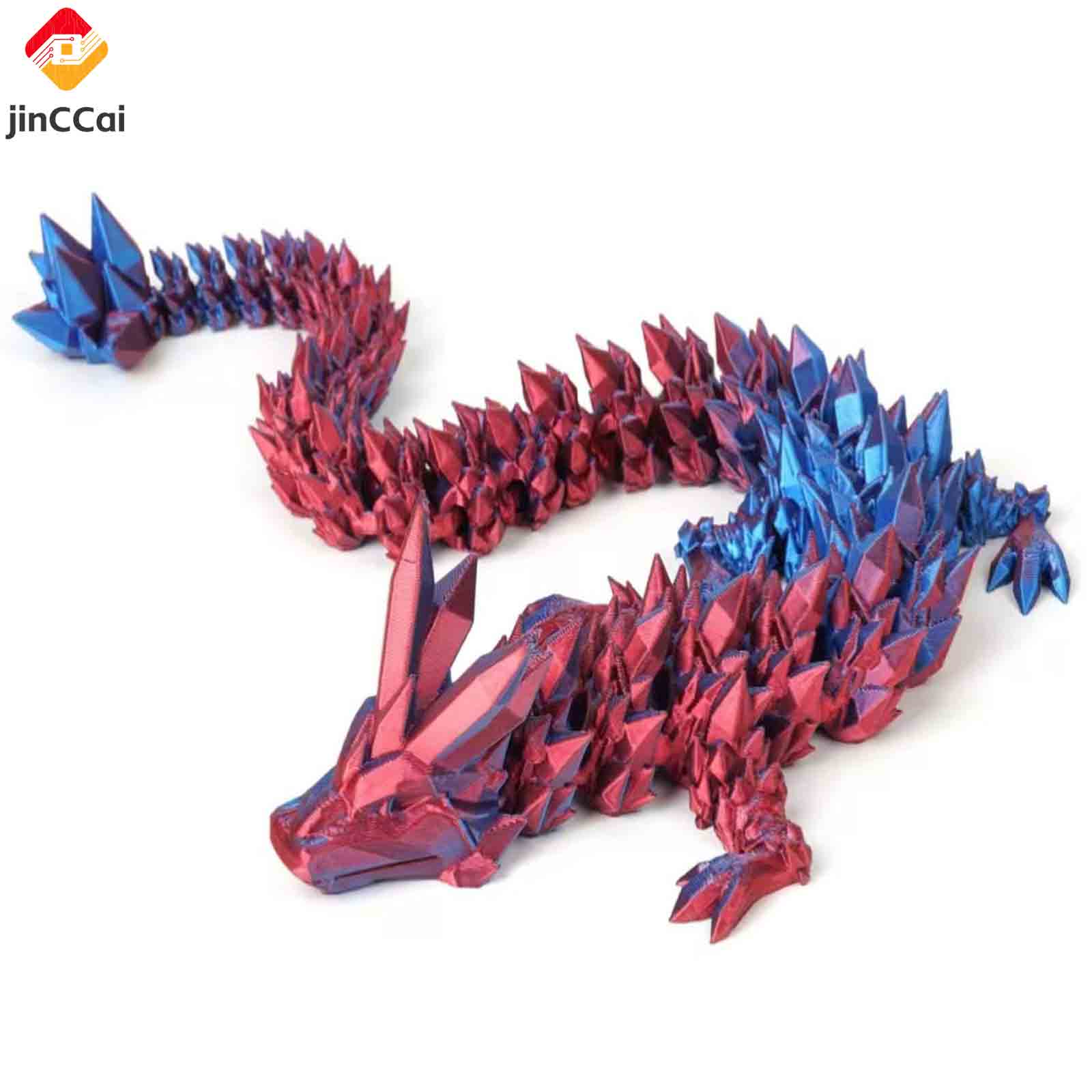 Crystal Dragon 3D Printed Figurine – Shimmering Gem-Like Appearance with Intricate Details – Eco-Friendly PLA Collectible & Decorative Fantasy Art Piece