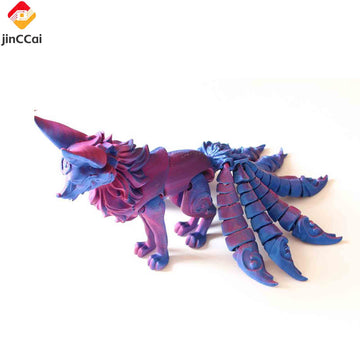 Articulated 3D-Printed Nine-Tailed Fox Figurine – Poseable Joints & Adjustable Tails – Eco-Friendly PLA with Vibrant Colors – Unique Mythical Collectible