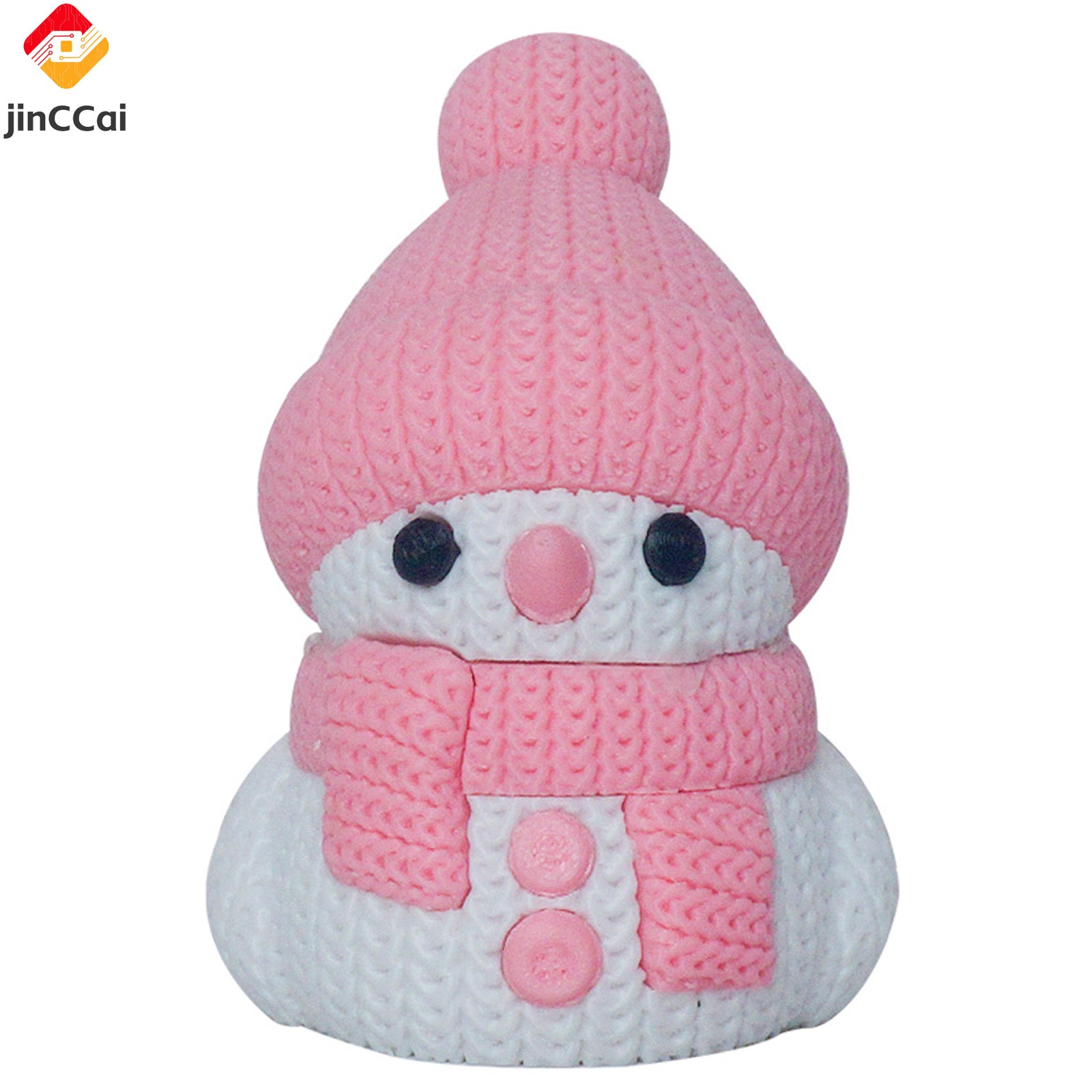 Knitted-Style Pink Snowman Figurine Set – 4-Inch & 2.76-Inch with Pink Scarf & Hat, Cozy Winter Decor (Buy One Get One Free)