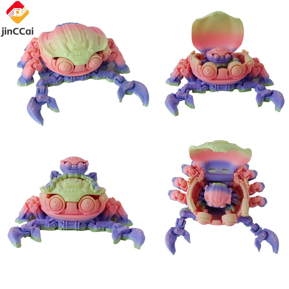 Movable Crab Set with Storage – 'Crab Mom' 3D Printed Toy (Large & Small), Eco-Friendly, Fun & Functional Organizer